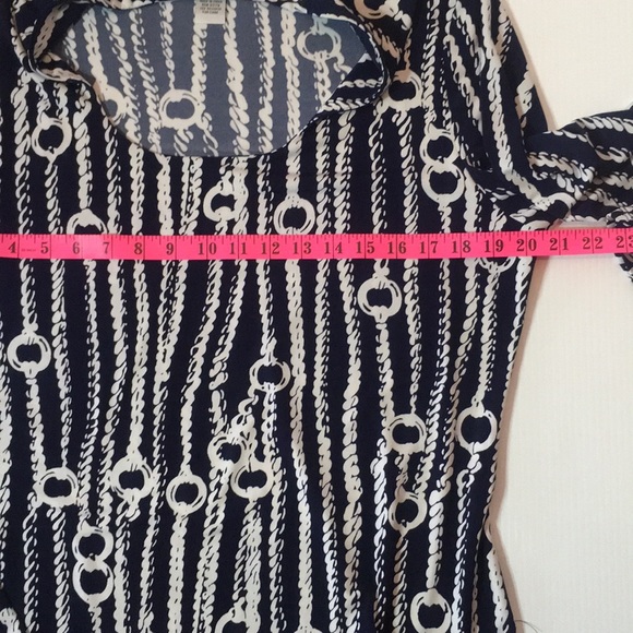 Navy and White GRACE Top . Sz XL - Picture 8 of 9